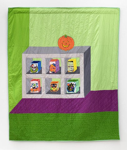 Halloween Bags Quilt with Puff Paint Applique