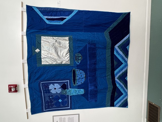 Blue Room with Fringe Quilt