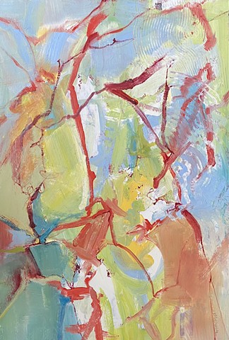 Abstract  oil painting on heavyweight archival paper 