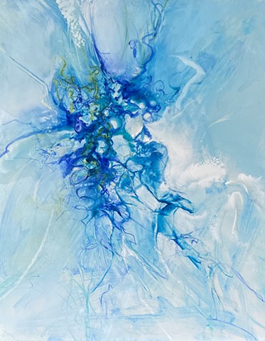 Blue abstract Oil painting by Judy McSween