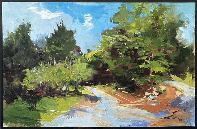 painting of Tennessee mountain road with trees by Judy Mcsween