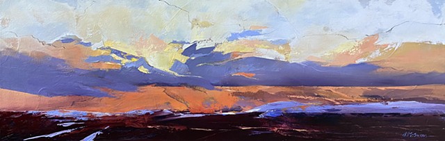 Painting of New Mexico mesa sunset by Judy Mcsween