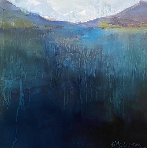 Landscape painting of Lake McDonald, Montana by Judy Mcsween