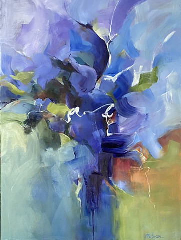 Abstract Floral Oil painting by Judy McSween