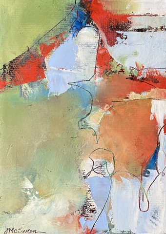 Abstract textural oil on wood by Judy McSween