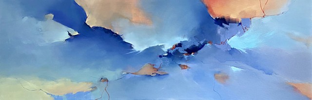 abstract painting of blue orange sky by Judy McSween