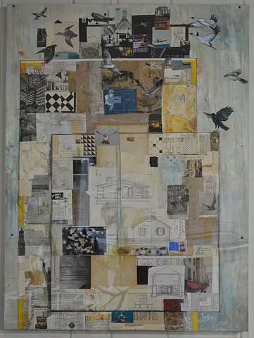 Mixed Media birds, planes & buildings by Artist, Katherine Bell McClure