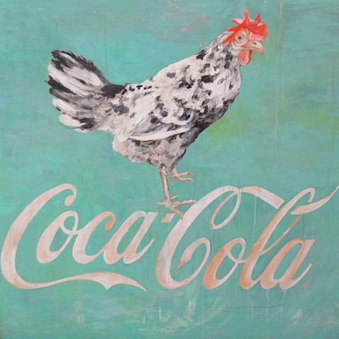 Chicken and Coca Cola Painting by Artist Katherine Bell McClure