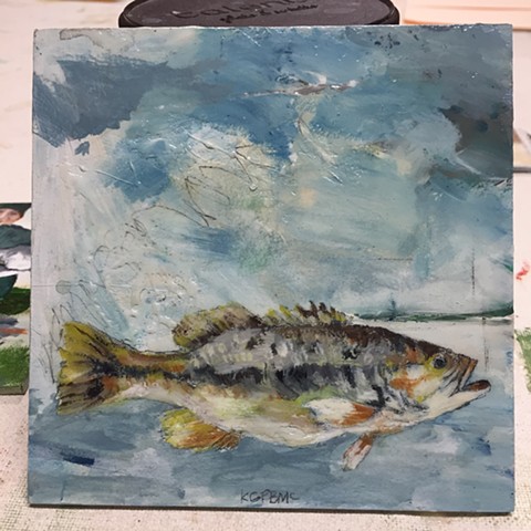 Fishing painting by Katherine Bell McClure KGPBMc