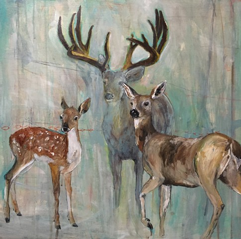 Deer painting by Atlanta artist Katherine McClure