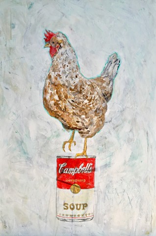 Chicken Soup chicken art by Atlanta Artist, Katherine Bell McClure