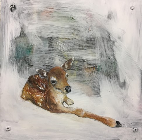 Chill Deer by Artist Katherine Bell McClure @KMcClureArtist
