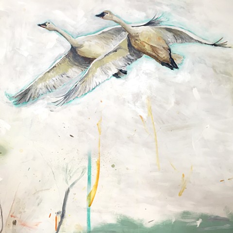 Ducks Geese Animal Art Painting by Atlanta Artist, Katherine McClure
