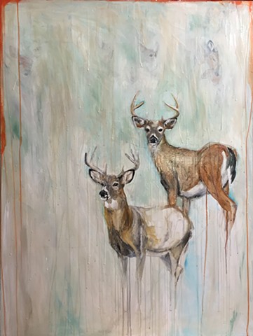 Deer painting by Atlanta Artist Katherine McClure @kmcclureartist