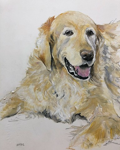 paint on paper dog portrait