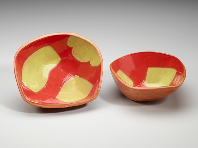 chartreuse and red bowl