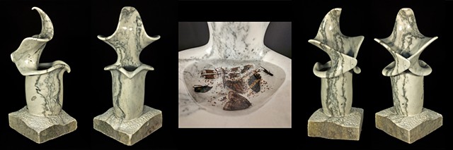 Marble & Epoxy Resin Sarracenia sculpture.