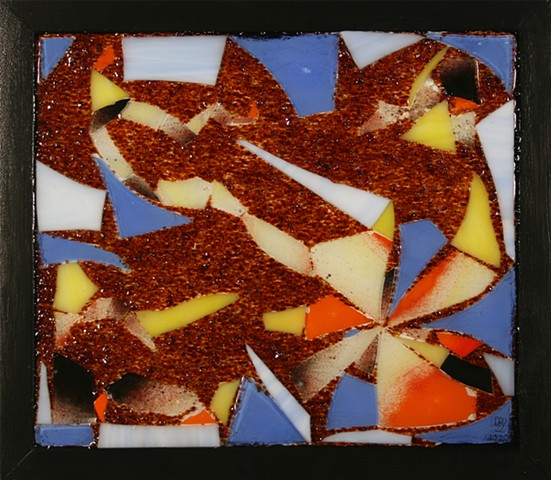 Mixed Media Mosaic (wood, acrylic paint, stained glass, enameled glass, epoxy resin, mica powder), Denis A. Yanashot, Sculpture Yanashot, Scranton Pennsylvania sculptor, 