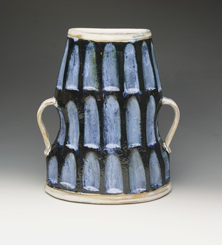 Blue Oval Vase