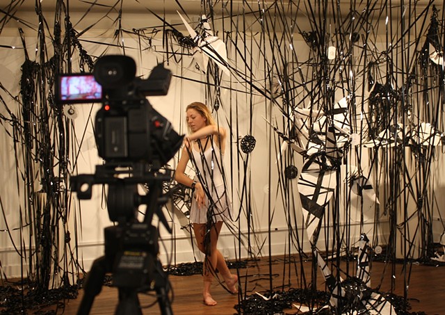 Installation "Rewinding (2015)"  Collaboration with Contemporary Dance and Music