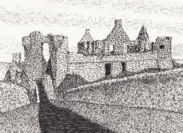 Dunluce Castle ruin in Bushmills, Northern Ireland 