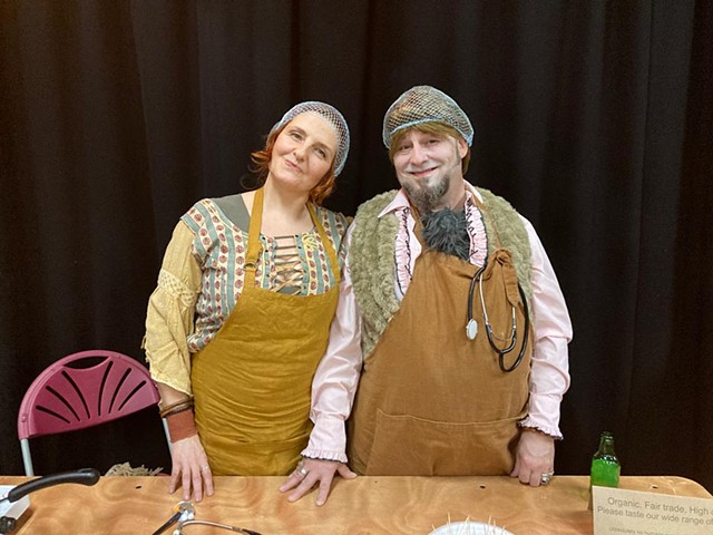 Community clown bazaar- human cheese vendors