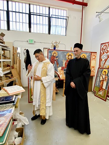 A special thanks to Father Gregory Liu O.P. of the Dominican Order and Father-Deacon Kyrill of Our Lady of Fatima Russian Byzantine Catholic Church in San Francisco who were kind enough to come and give a great blessing ceremony of my studio yesterday!