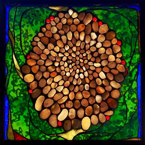 UNTITLED 
Pebble mosaic window