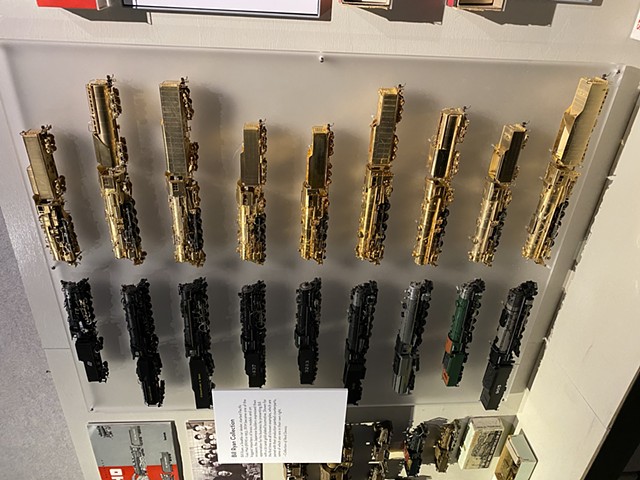 All mounts for The Bill Ryan collection of gold plated model trains, CA State Railway Museum
