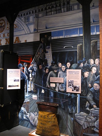 completed exhibit

'The Arrival of Chinese Immigrants into San Francisco,1890)
for National Park Service,
San Francisco Maritime National Historic Park, 
Visitor Center II, San Francisco CA