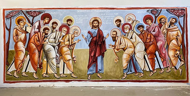 A mural destined for Our Lady of Fatima Russian Byzantine Catholic Church, San Francisco, California