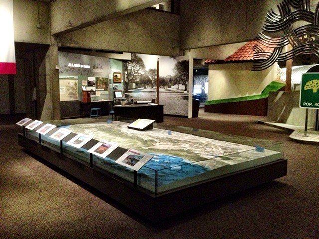 topographical exhibit and case construction, 
Oakland Museum of California, Oakland CA