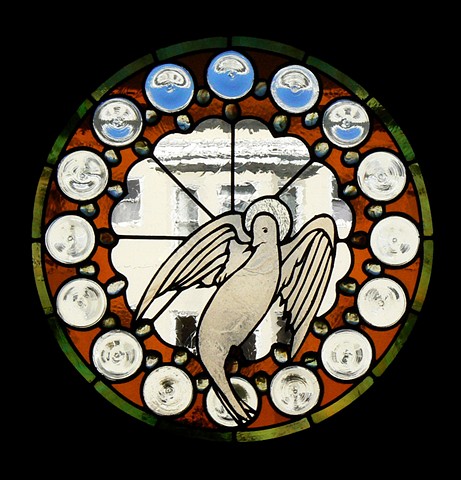 The Holy Spirit, leaded glass window.
Installed in the private Chapel-Residence of the Archbishop of San Francisco of the Russian Orthodox Church Outside Russia