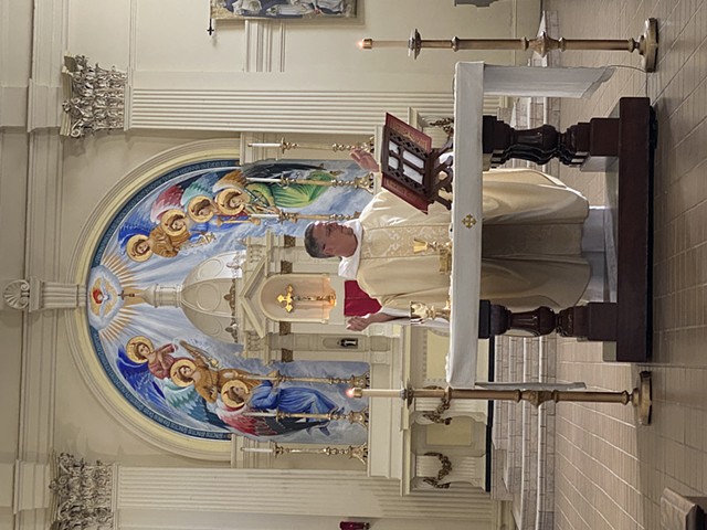 Tabernacle mural painting, St. Dominics Catholic Church, Benicia CA
