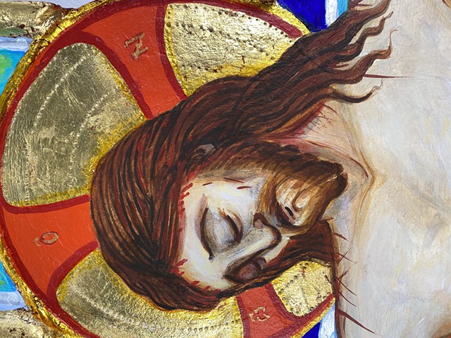 Painted Crucifix for private prayer shrine (Detail)