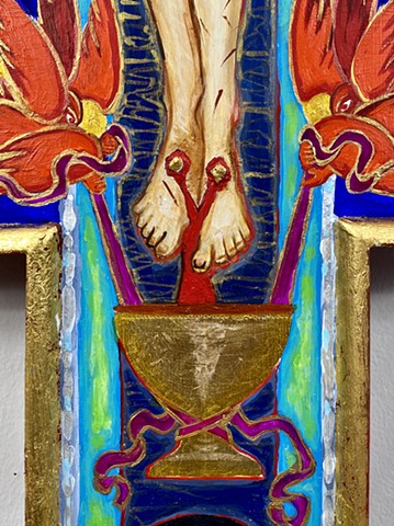Painted Crucifix for private prayer shrine (Detail)