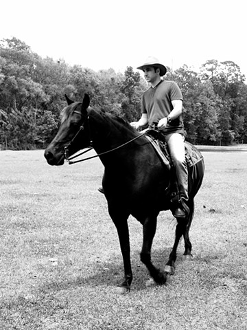 Learning to ride horses, New England, age 26