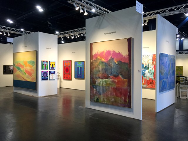 Expert professional installations of paintings and fine art at contemporary art fairs nationwide. Here I've installed  all the work for the booth of  Gallery Sam, Texas Contemporary Art Fair, Houston TX