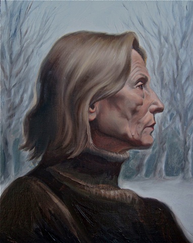 An oil portrait done from life.