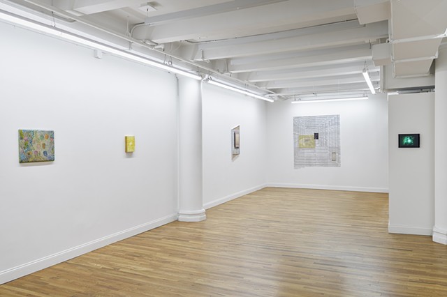 Installation View (from left to right Siheng Liang, Maya Perry, Zack Rafuls, and Mitch Patrick.)