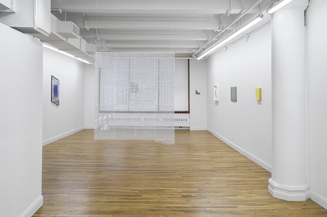 Installation View (from left to right Zack Rafuls, Mitch Patrick, Jason Carey-Sheppard, Siheng Liang, and Maya Perry.)