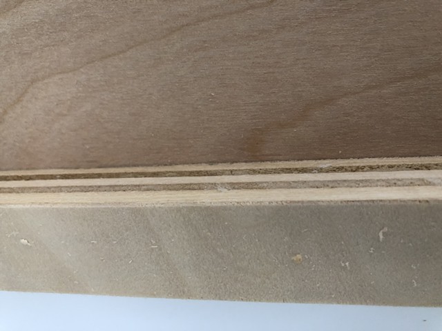 Back side of panel - router edge 