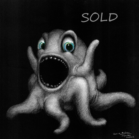 funny creatures, figments of imagination, imaginary creatures, funny squid, octopus, funny monster