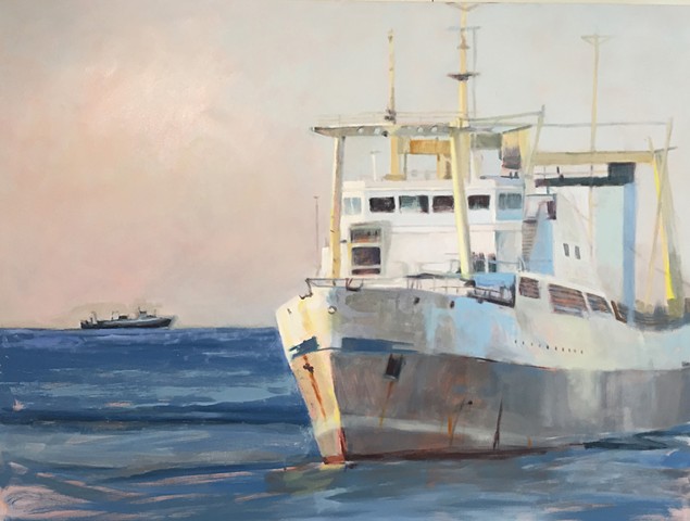 ships at sea art, painting of ships, poetic ship, ship painting