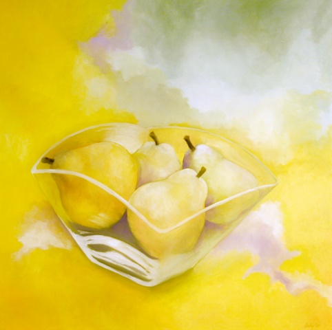 "Pears In A Glass Bowl"
