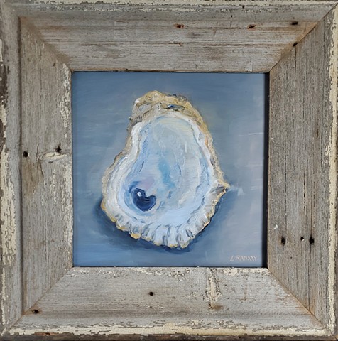 Oyster Shell with Barnboard frame