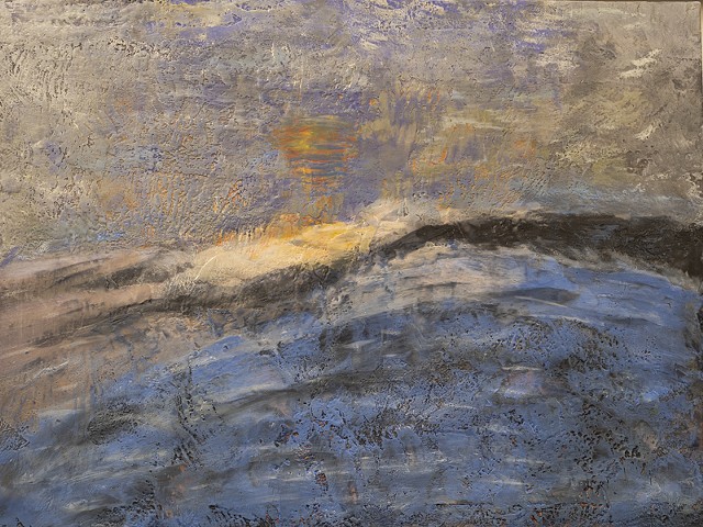 Abstract Encaustic Seascape