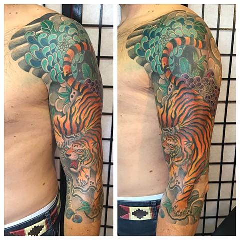 Tora tiger Japanese tattoo Leeds irezumi horimono 