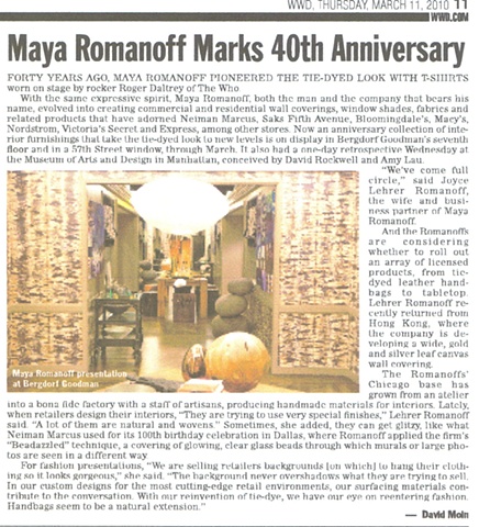 March 11, 2010 -Maya Romanoff 40th Anniversary