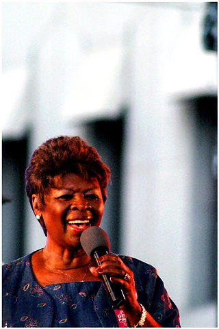 Irma Thomas, “Soul Queen of New Orleans”, performs at Lafayette square during the “YLC Wednesday at The Sqaure” weekly concert series. The concerts are free to the public and feature various food and craft vendors who raise money for the Second Harvest Fo